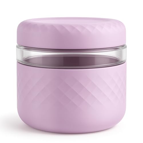 Cafezi 24 oz Glass Lunch Bowl Container with Lid | Leak & Spill Proof, BPA-Free, Microwave & Dishwasher Safe, Airtight Meal Prep & Food Storage Jar for Lunch, Salad, Soup, Overnight Oats, Stew, Yogurt