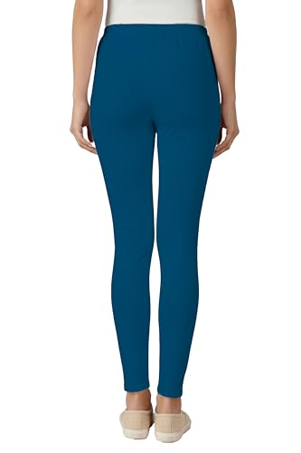 Image of Women's Cotton Lycra Ankle Length Leggings | Regular Rise, Soft 4 Way Stretch Fabric | Casual & Ethnic Wear