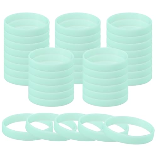 PATIKIL Glow in The Dark Bracelets, 60 Pcs Unisex Silicone Sports Glow Wristbands for Sports Party Games Fashion Decorations Light Green