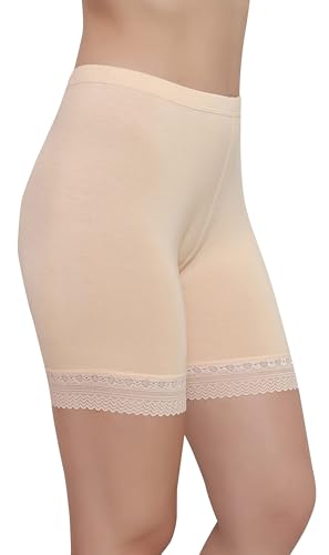 Image of GLAMORAS Women's Bamboo Spandex High Waist 4-Way Stretch Shorts | 95% bamboo 5% spandex, 4-way stretch, concealed waistband, breathable, anti-chafing, everyday comfort