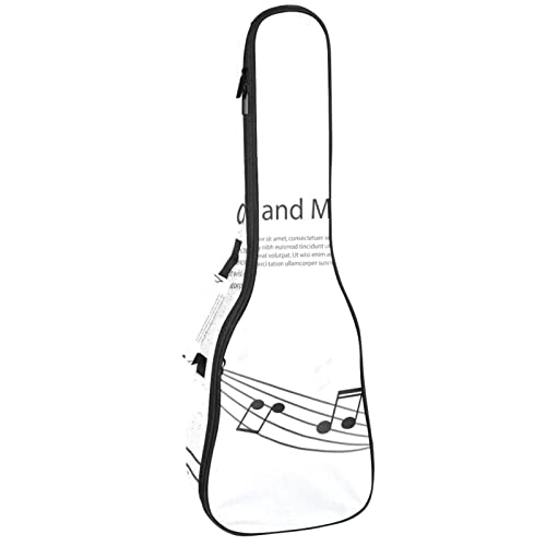 Housse de transport pour ukulélé robuste avec motif notes de musique abstraites colorées
