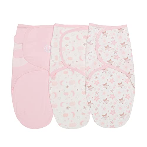 Image of insular Baby Swaddle Sacks, Swaddle Blanket for Newborn and Infant, Adjustable Velcro Set for Boy and Girl, Soft Cotton Baby Sleep Sack 3 Pack (Starmoon, Small(0-3M))