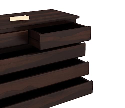 Image of Sheesham Wooden Chest of Drawers for Living Room with 5 Drawer - Solid Wood Chest of Drawers Wooden Drawer Cabinet Chest of Drawer for Bedroom Storage Cabinet (Elijah)