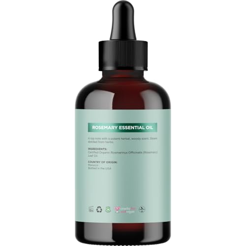 Certified Organic Rosemary Oil for Hair - Extra Large 100% Pure USDA Organic Rosemary Essential Oil for Hair Skin and Nails - Oil for Dry Scalp Treatment and Enhanced Volume and Shine - Thumbnail 4