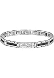 BREIL - Men's Bracelet Abarth Collection TJ3101 - Gioielleria Uomo - Bracciale per Uomo in Acciaio Lucido e Satinato, con Inserite Fibre di Carbonio - Regolabile da 17,5 a 22,5 cm