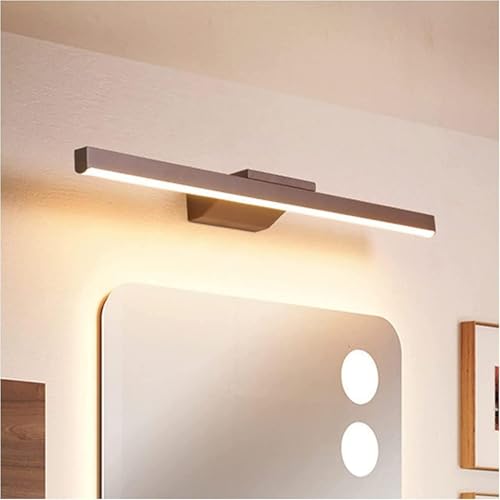 Espejo de luz simple con luces frontales, tocador Art Deco marrón moderno, lámpara de espejo LED con personalidad for maquillaje, lámpara de pared decorativa for mesita de noche,para decoración del h