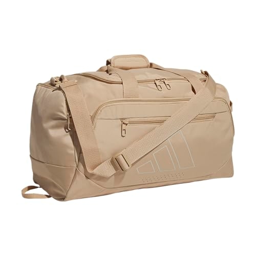adidas Defender 5 Duffel Bag for Sports, Gym and Travel, Warm Sandstone Beige/Wonder Alumina Grey, OSFA adidas Defender 5 Duffel Bag for Sports, Gym and Travel, Warm Sandstone Beige/Wonder Alumina Grey, OSFA