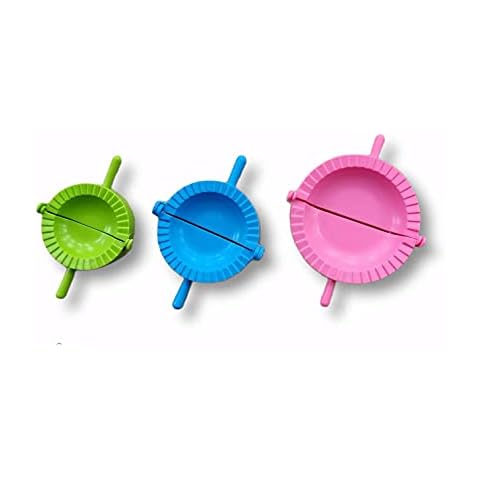 Set of 3 Dumpling Marker Plastic Dough Press Wrapper Cutter Molds, Tools Pastry Pie Dumpling (Multi-Colored) Cover