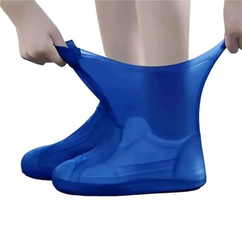 OZLCUA Botas De Agua Cubiertas impermeables for zapatos, Botas de lluvia antideslizantes silicona, Protector zapatillas Unisex for exteriores, reutilizables(Color1,M(35-39))