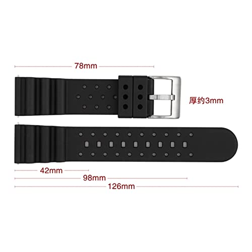 Bracelet de montre en caoutchouc fluoré de qualité supérieure pour plongée - 5
