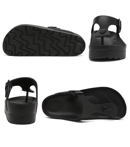 Image of Haifago Women's Platform Sandals with Arch Support, Summer Beach Slides Adjustable Buckle Comfortable Lightweight EVA Slip on Slide