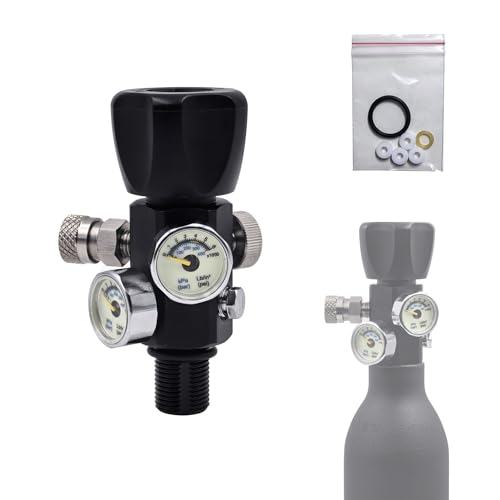 Aopkeo High Pressure Air Cylinder DIN Valve Fill Station Adapter 4500psi/300bar Inflating and Deflating for Diving Mountaineering Airsoft PCP Paintball (M18*1.5 Thread)