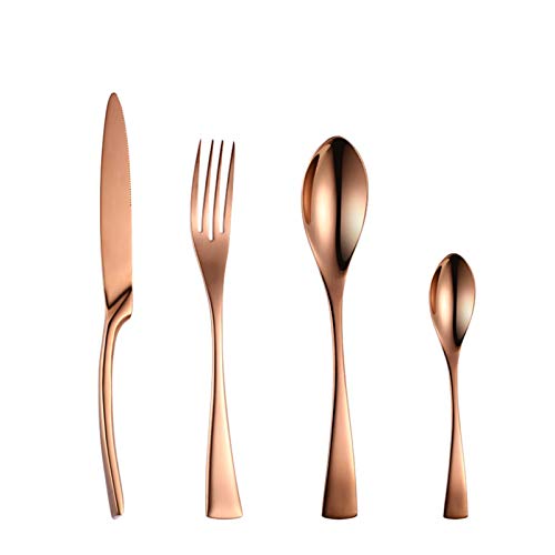 Couverts or rose anti-ternissement : le set de table 4 pièces idéal - 2
