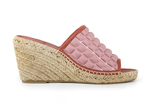 Escarpins compensés confortables pour pieds sensibles en tissu matelassé