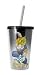Official Dragon Ball Z Travel Tumbler Featuring Super Vegeta With Earring Molded Ice Cubes BPA Free, 16 oz, Set of 1