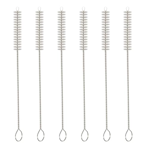 Straw Cleaner Brush Set, 6-Piece Set of Long Cleaning Brushes for Tumbler, Water Bottle, Sippy Cups, Pipes, Tubes, Stainless Steel Drinking Straws, Glass Silicone Metal Straws or Hummingbird Feeders