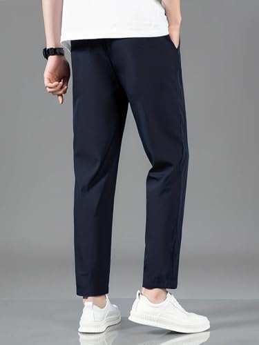 Image of TAGDO Men's Loose Fit Solid Color Polyester Drawstring Sports Pants - Casual, and Comfortable for Outdoor Activities (5186)
