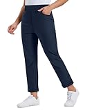 MoFiz Golfhose Damen Stretch Golf Hose mit Tasche Wasserdicht Soft Yogahosen Jazzpants Leichte Fitnessstudio Training Hosen Blau EU L