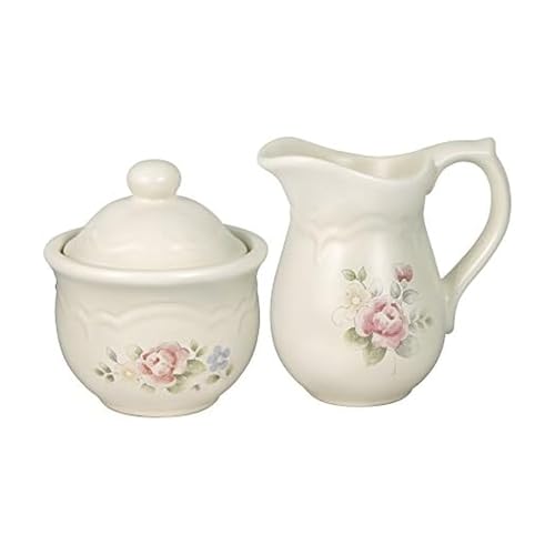 Pfaltzgraff Tea Rose Sugar and Creamer Set