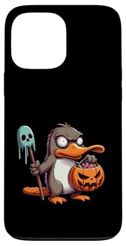 怖いハロウィーン カモノハシ ゴースト 不気味なキャンディバッグ スマホケース iPhone 13 Pro Max 用