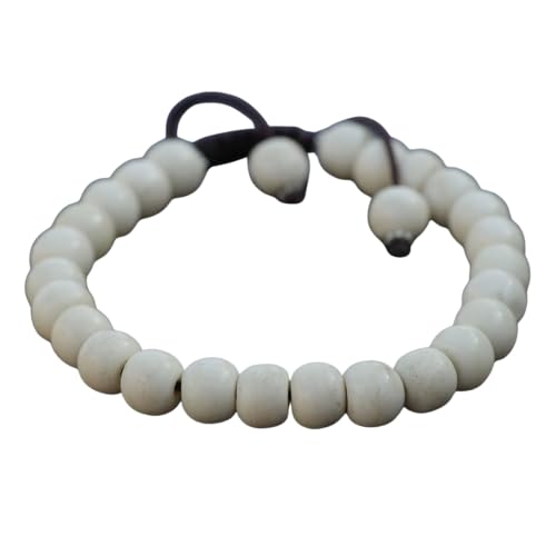 Artistry Nepal Yak Bone Wrist Mala, 25 Beads, 8mm, Brown, Adjustable Thread, Tibetan Buddhist Prayer Beads, Handmade in Nepal