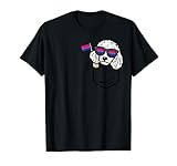 poodle in pocket dog cute lgbtq bisexual flag gay pride bi maglietta
