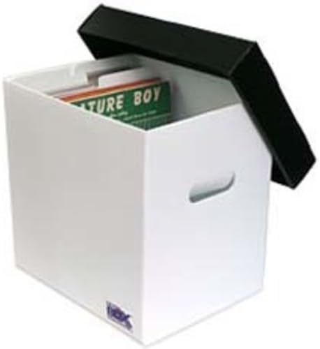 Bu Xlp65PC Ultra Boxx Plastic LP Storage Bx Wh/ Bk - Bags Unlimited XLP65PC - Ultra Boxx 12 IN LP Plastic Storage Box (White/ Black)