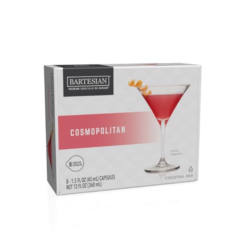 Bartesian Cosmopolitan Mixer Capsules for Cocktail Machine – Home Bar Mixology Cocktails Mix Pod Capsule Set to Use with The Bartesian Cocktail Drink Maker Machine – Pack of 8