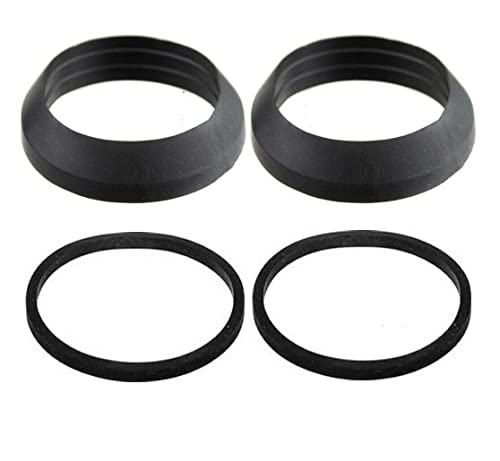 Trap Inlet/Outlet Rubber Washer Set – 1½ & 1¼ Tapered + Flat Washers for Sink, Basin, Bath, Kitchen Drain & Plumbing Trap Fittings – 4-Pack Leak Seal Gasket Kit