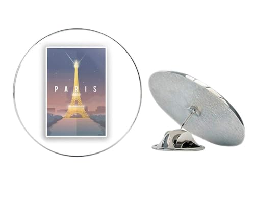 Paris Eiffel Tower Round Metal 0.75
