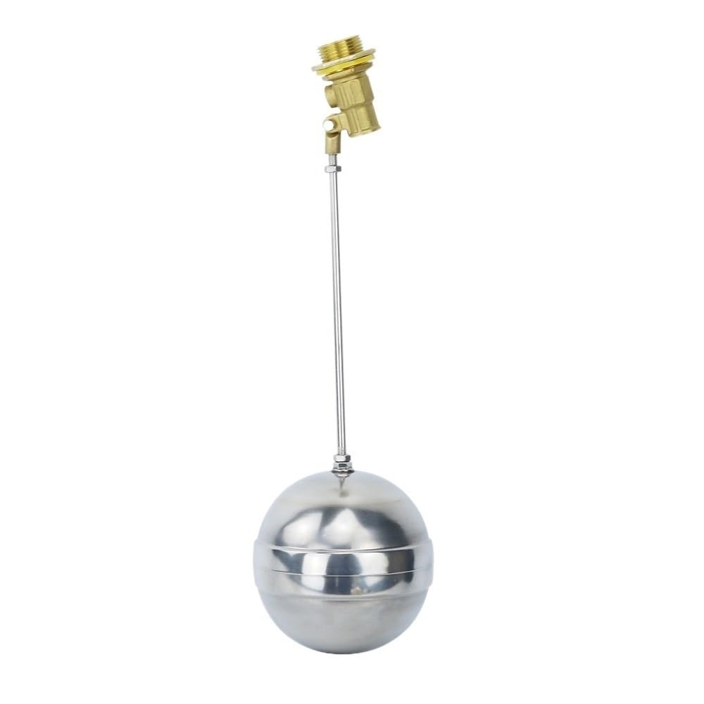 Float Ball Valve 2pcs Brass Float Valve, 1/2inch 3/4inch 1inch Reliable Floating Ball SS201 Stem for Cistern Flow Control(3/4inch)