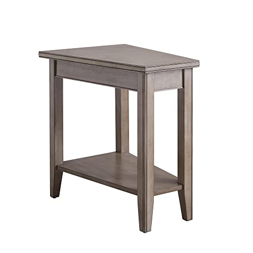Image of Leick Home Laurent Wedge End Table, 17 inch, Smoke Gray