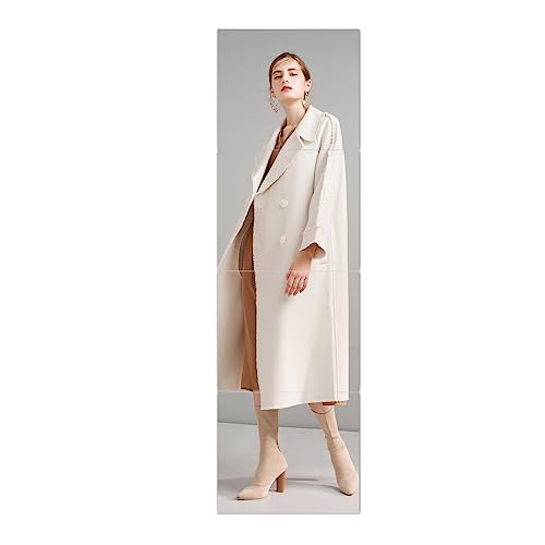 Image of JEOYOO HD Glass Rectangular Full Length Mirror Tiles- Set of 4,14'' x 12''-Silver Frameless Wall Decor for Bedroom,Home Gym Mirrors,Full Body Mirror Stickers,Large Wall Mounted Mirrors,Long Mirrors
