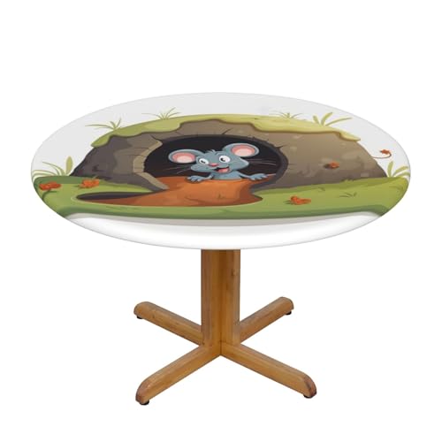 Nappe ronde imperméable anti-tache à bord élastique 120 cm