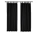 Produktbild Deconovo Vorhang Blickdicht Schlaufen Gardinen Schlafzimmer Thermogardine Schlaufen Schlaufenschal 160x132 cm Schwarz 2er Set