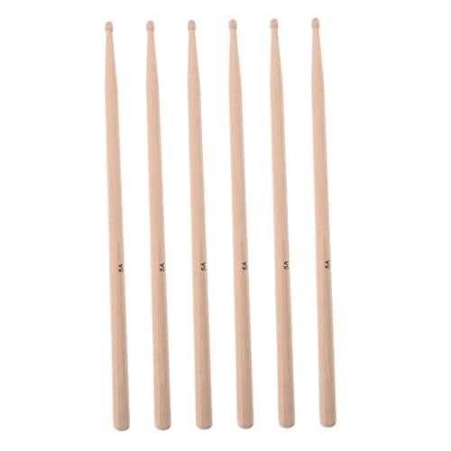 3 pares de baquetas de madera para batería miniatura 1