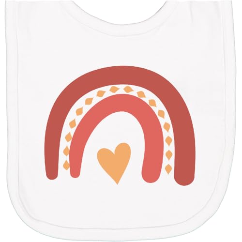 inktastic Red Rainbow, Boho, Bohemian Rainbow, Hearts Newborn Bib