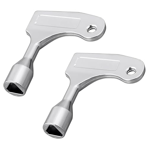 THKO Clé Triangle Poubelle Professionnelle, 2pcs Clé Armoire Electrique Alliage de Zinc Clef Pompier à Douille Robuste Clé Ouverture Compteur Eau Clef pour Coffret Edf/Gaz/Enedis/Grdf Triangular Key