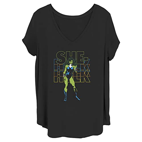 Marvel She Hulk T-Shirt Femme en coton col rond coupe ajustée