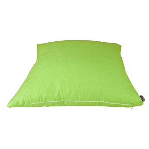 Queenie - 2 Pcs Solid Color Cotton Decorative Pillowcase Cushion Cover for Sofa Throw Pillow Case Available in 14 Colors & 5 Sizes (18 x 18 inch (45 x 45 cm), Green) by Queenie Wong