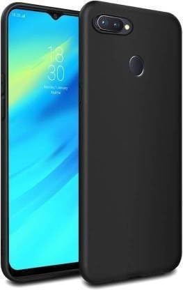 Desirtech Silicon Mobile Back Cover for Oppo A12 | Black