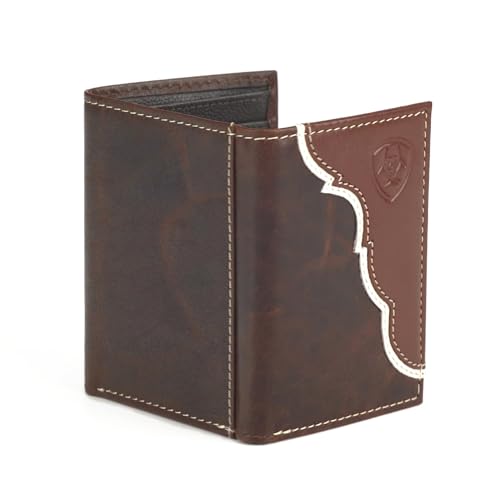 Ariat Leather Two Toned Overlay - Men's Trifold Wallet3