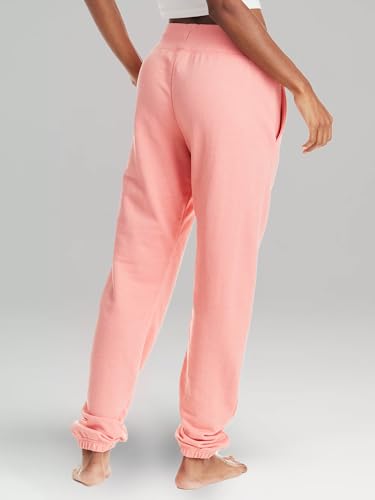 U.S. Polo Assn. Womens French Terry Joggers with Pockets Sweatpants (Coral Heather, Large)