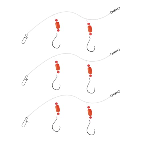 3PCS多目的塩水釣りリグ調整可能な深さリーダーさまざまなポータブル用のハイカーボンスチールフックタックルリグ