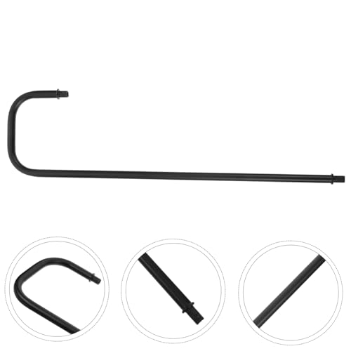 Image of Minimalist Curved Lamp Stem for Desk Lighting Fixture Black Threaded Lamp Stem