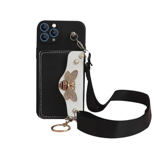 Image of Peeperly Back Cover Case for iPhone 14 Pro Max Scratch Resistant Anti-Slip TPU Shockproof Protective Durable Butterfly Lock Case for Girls & Women(Black)