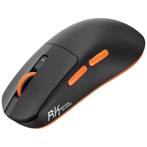 Image of RK ROYAL KLUDGE RK M30 Wireless Gaming Mouse with RGB Lights, Ergonomic Design, Adjustable DPI and Smooth Precision for PC & Laptop - Black Orange (Black Orange, Wireless)