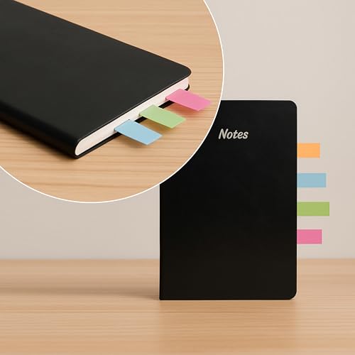 Image of Cubic Transparent 5-Color Plastic Flag Sticky Notes | Pack of 5 (100 Sheets Each) | Bright & Durable PET Page Markers for Indexing, Bookmarking & Organizing | Strong Adhesive & Easy Peel-Off