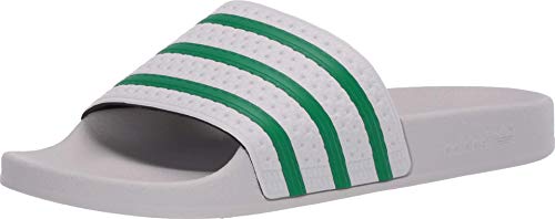 Image of adidas Originals Men's Adilette Slides, Dash Grey /Green /Dash Grey, 8 M US