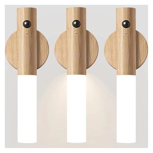 Aplique de pared LED interior recargable con sensor de movimiento para dormitorio y gabinete 3Pcs